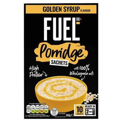 Fuel10K Golden Syrup Flavour Porridge Sachets 10 x 36g (360g)
