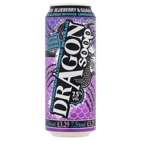 Dragon Soop Caffeinated Alcoholic Beverage Blueberry & Guava 500ml