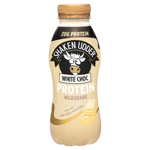 Shaken Udder White Choc Protein Milkshake 330ml