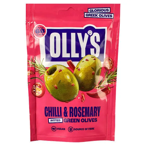 Olly's Olives Chilli & Rosemary Fiery Green Olives 50g