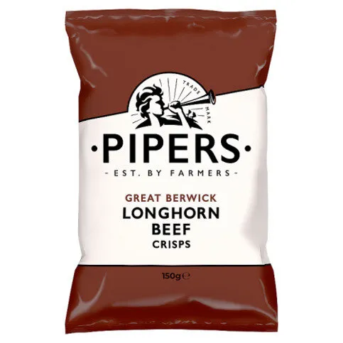 Pipers Great Berwick Longhorn Beef Crisps Sharing Bag 150g