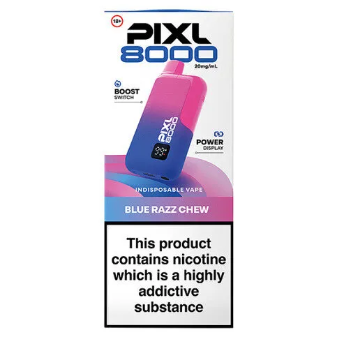 Pixl 8000 Blue Razz Chew Indisposable Vape 20mg/ml