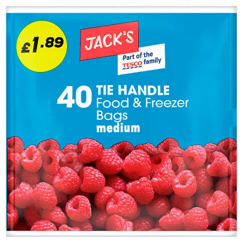 Jack's 40 Tie Handle Food & Freezer Bags Medium