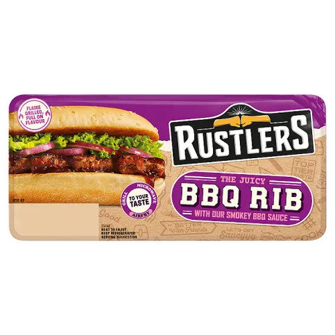 Rustlers The Juicy BBQ Rib with Our Smokey BBQ Sauce 157g