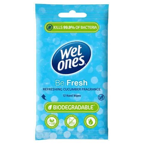 Wet Ones 12 Be Fresh Refreshing Cucumber Fragrance Hand Wipes