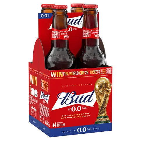 Budweiser Zero Btles 4Pk 1200ML