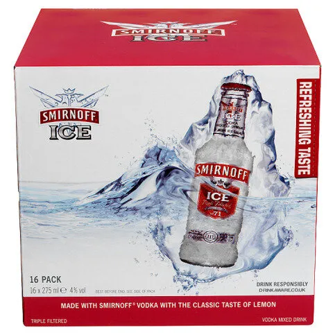 Smirnoff Ice Vodka Mixed Drink 16 x 275ml Bottle Multipack