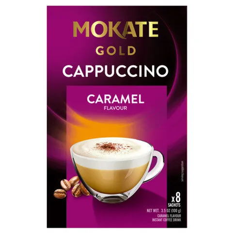 Mokate Gold Cappuccino Caramel Flavour Instant Coffee Drink 8 x 12.5g (100g)