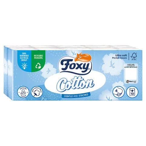Foxy 4 Cotton Ultrasoft Pocket Tissues