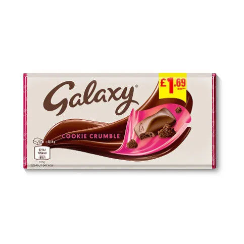 Galaxy Cookie Crumble & Milk Chocolate Bar £1.69 PMP 114g

