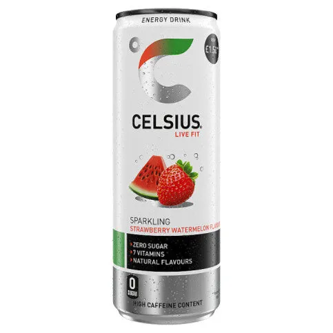 Celsius Energy Drink, Sparkling Strawberry Watermelon 355ml PMP £1.50