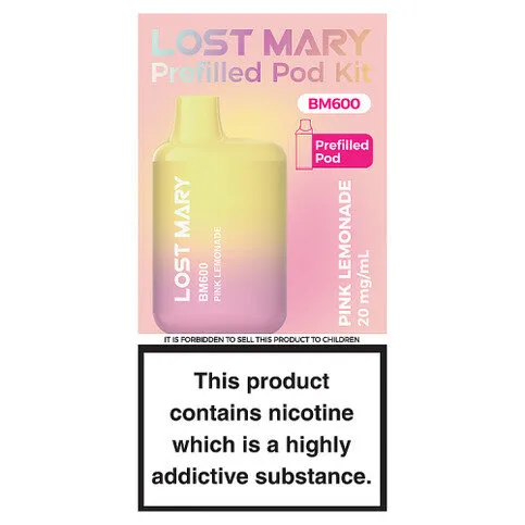 Lost Mary BM600 Pink Lemonade Prefilled Pod Kit 20mg/ml