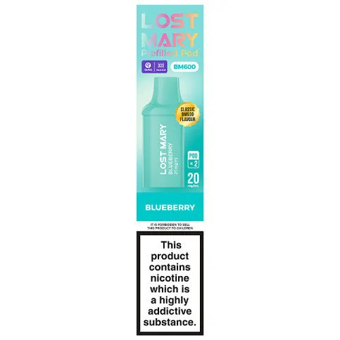 Lost Mary BM600 2 Blueberry Prefilled Pod 20mg/ml