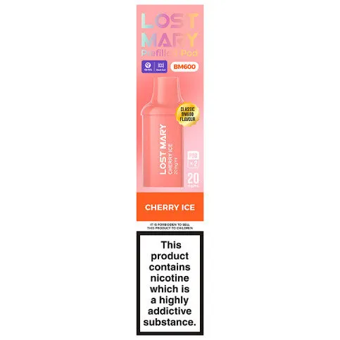 Lost Mary BM600 2 Cherry Ice Prefilled Pod 20mg/ml