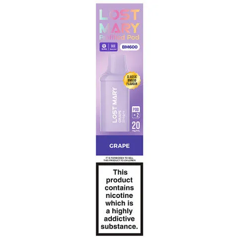 Lost Mary BM600 2 Grape Prefilled Pod 20mg/ml