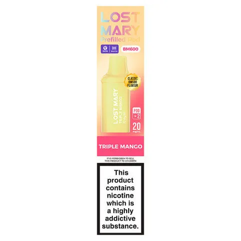 Lost Mary BM600 2 Triple Mango Prefilled Pod 20mg/ml