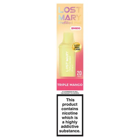 Lost Mary BM600 Triple Mango Prefilled Pod 20mg/ml