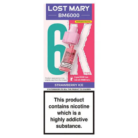 Lost Mary BM6000 Strawberry Ice Refillable Pod Kit 20mg/ml