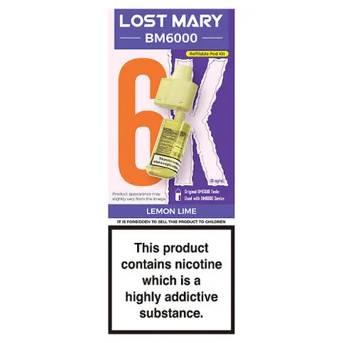 Lost Mary BM6000 Lemon Lime Refillable Pod Kit 20mg/ml