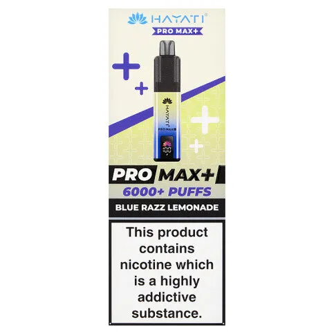 Hayati Pro Max Plus 6000 Puffs Prefilled Vape Kit Blue Razz Lemonade 20mg