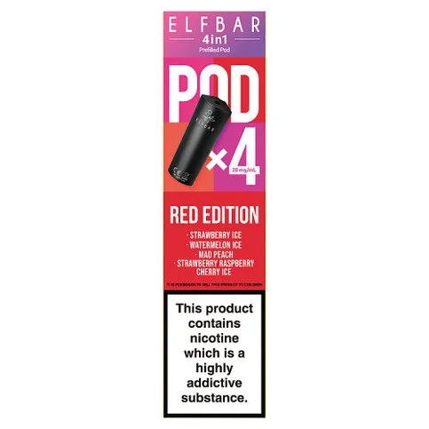 Elfbar 4 in1 Red Edition 4 Prefilled Pod 20 mg/ml