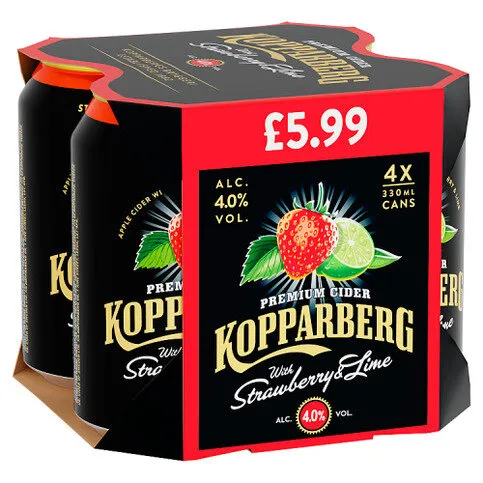 Kopparberg Premium Cider with Strawberry & Lime 4 x 330ml
