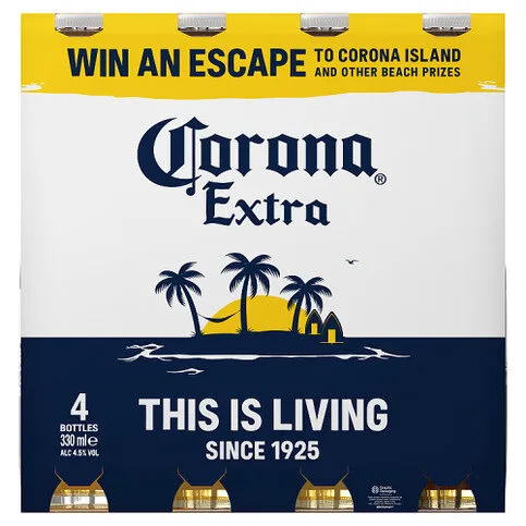 Corona Extra Premium Lager Beer Bottles 4x330ml
