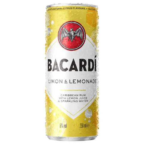 Bacardi Limon & Lemonade Real Rum Cocktail 250ml