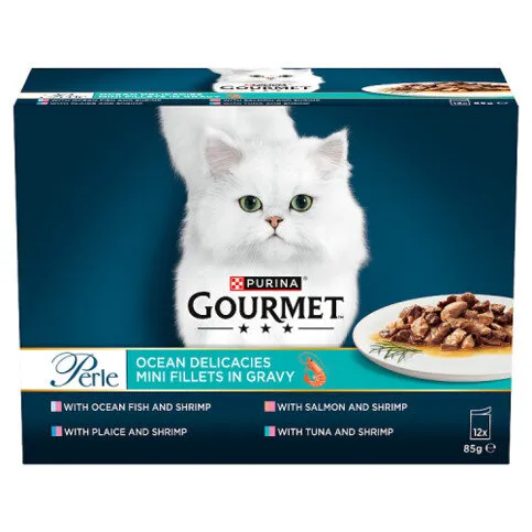 GOURMET Perle Ocean Delicacies in Gravy Wet Cat Food 12x85g