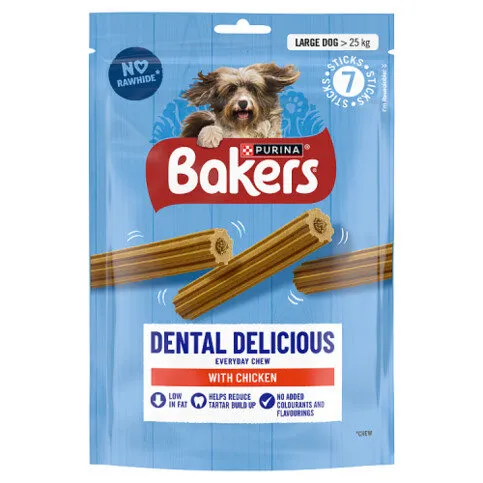 BAKERS Dental Delicious Large Chicken Dog Chews 270g