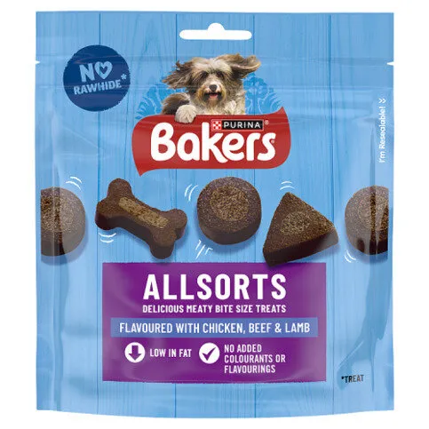 BAKERS Allsorts Chicken, Beef and Lamb Dog Treats 98g