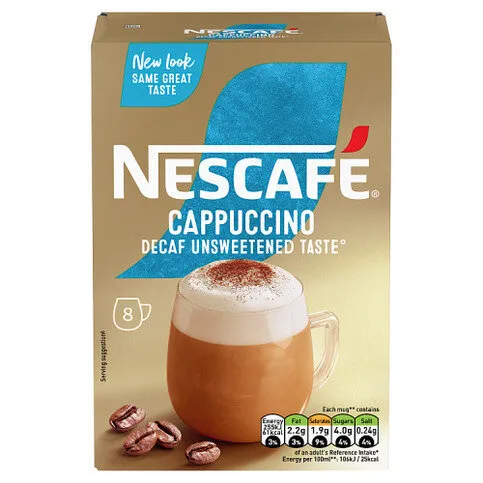 Nescafé Cappuccino Decaf Unsweetened 8 x 15g (120g)