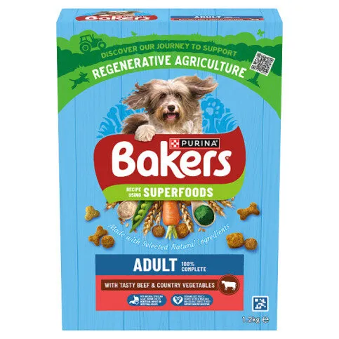 BAKERS Superfoods Beef with Vegetables Dry Dog Food 1.2kg