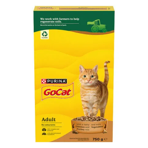 GO-CAT Chicken and Turkey Dry Cat Food 750g