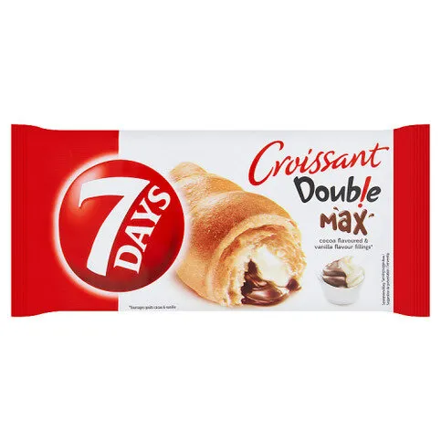 7 Days Croissant Double Max Cocoa Flavoured & Vanilla Flavour Fillings 80g