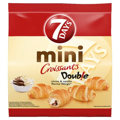 7 Days Mini Croissants Double Cocoa & Vanilla Flavour Fillings 185g