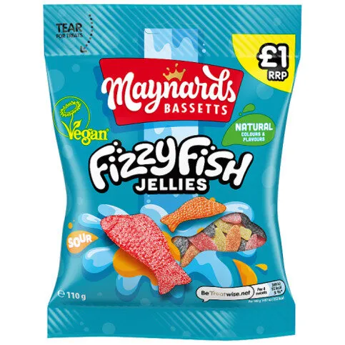 Maynards Bassetts Fizzy Fish Jelly 110g