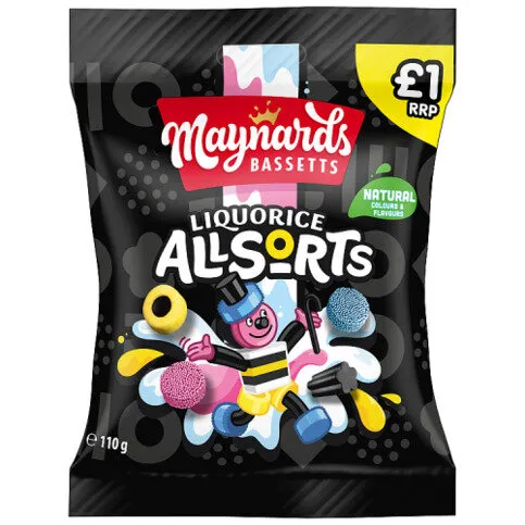 Maynards Bassetts Liquorice Allsorts Candy 110g