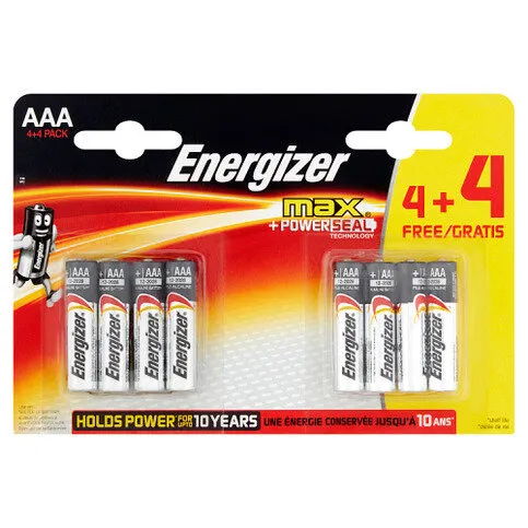 Energizer Max AAA - LR03 1.5V Alkaline 4+4 Pack