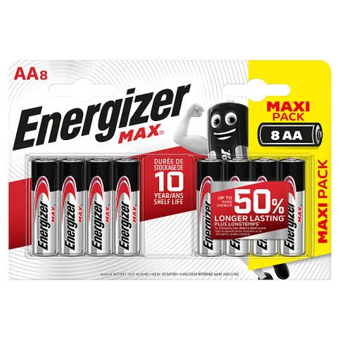 Energizer Max AA Batteries Alkaline 8 Pack