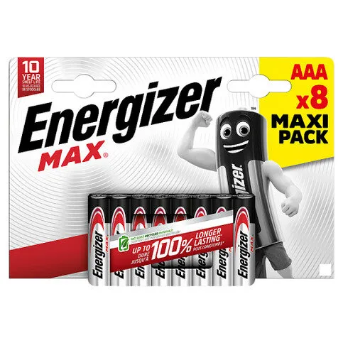 Energizer Max AAA Batteries, Alkaline, 8 Pack