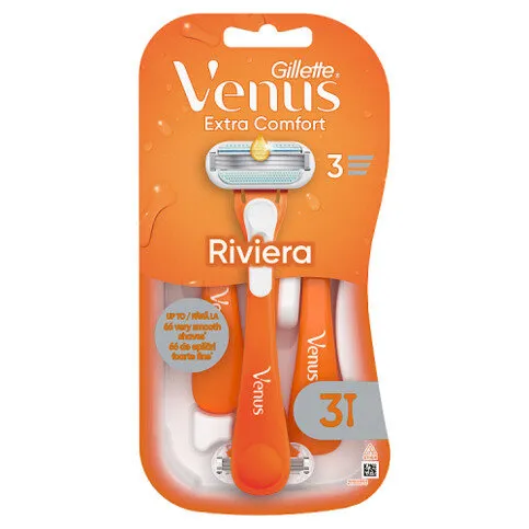 Gillette Venus Extra Comfort Riviera Disposable Razors, Pack Of 3