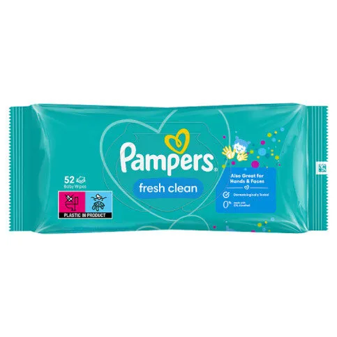 Pampers Fresh Clean Baby Wipes 1 Pack of 52 Wipes = 52 Baby Wet Wipes