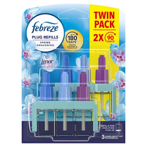 Febreze 3Volution Air Freshener Plug In Refill Spring Awakening Twin Pack 2x20ML