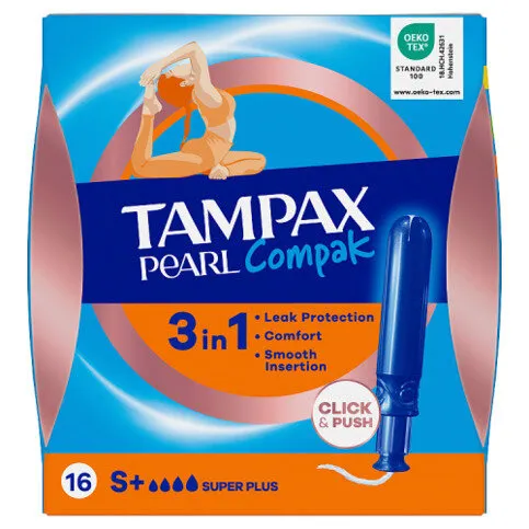 Tampax Pearl Compak Super Plus Tampons With Applicator x16