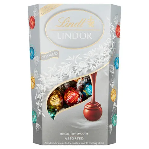 Lindt Lindor Silver Assorted Chocolate Truffles Box 337g