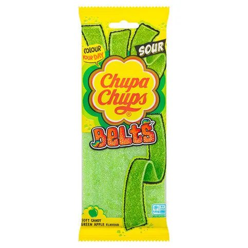 Chupa Chups Belts Green Apple Flavor Soft Candy 90g