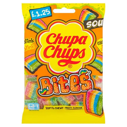 Chupa Chups Soft & Chewy Fruity Flavour Sour Bites 120g