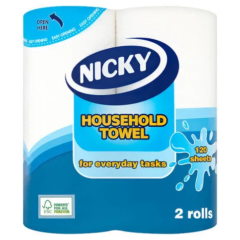 Nicky Household Towels 120 Sheets 2 Rolls