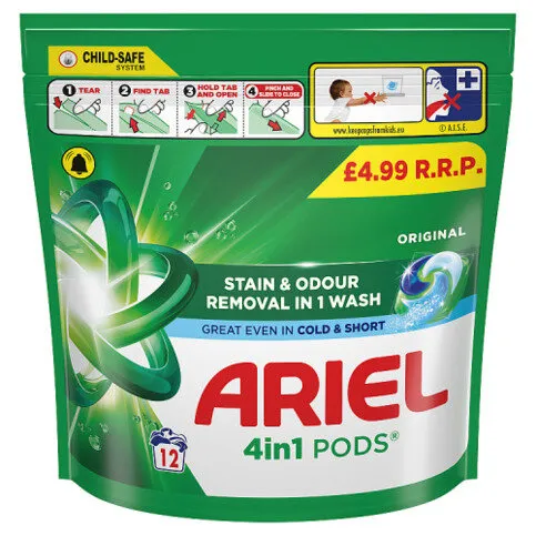 Ariel 4in1 PODS®, Washing Liquid Capsules 12 Washes